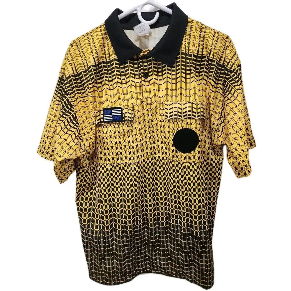 Official Sports International NISOA Soccer Referee Jersey LG Gold Short Sleeve - Picture 3 of 9